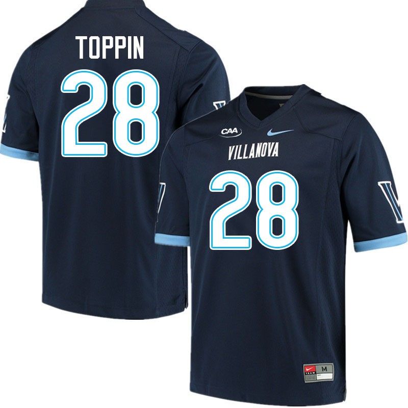Villanova Wildcats #28 Brenden Toppin College Football Jerseys Stitched-Navy Villanova Wildcats #28 Brenden Toppin College Football Jerseys Stitched-Navy